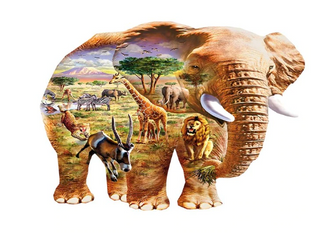 Puzzle en bois : Mon magnifique éléphant